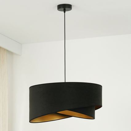 Brilagi - Lampadario LED a sospensione con filo LYRA 1xE27/15W/230V nero/oro