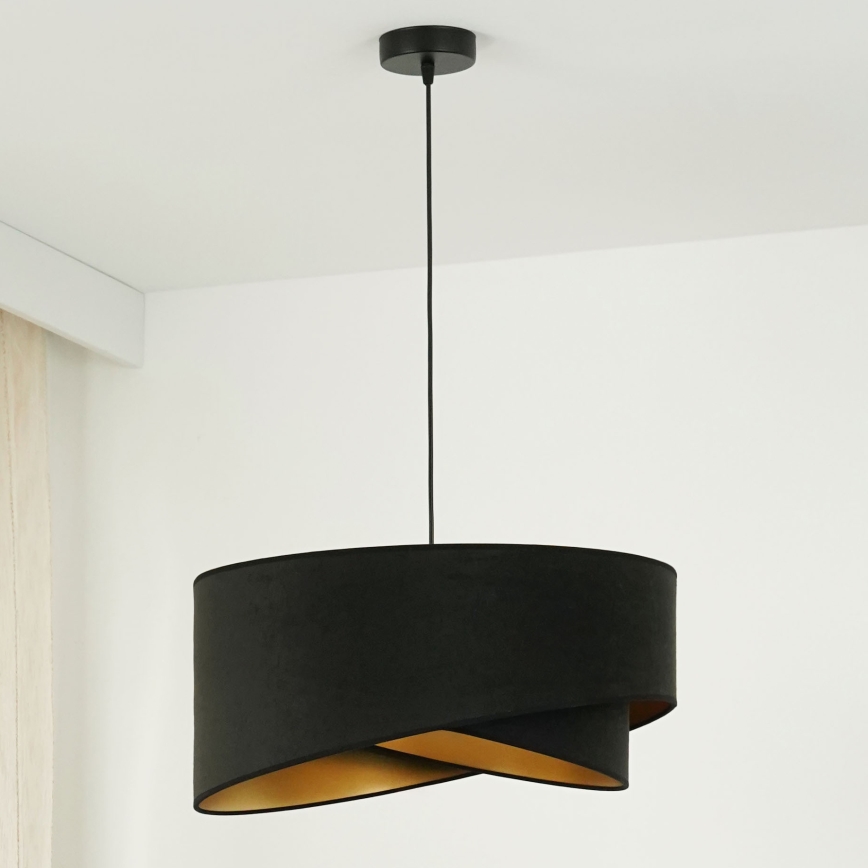 Brilagi - Lampadario LED a sospensione con filo LYRA 1xE27/15W/230V nero/oro