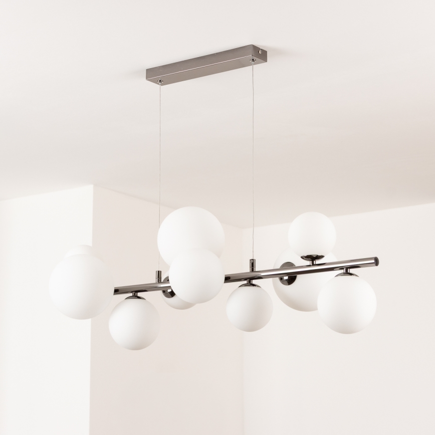 Brilagi - Lampadario LED a sospensione con filo MILLA 10xG9/3W/230V cromo lucido/bianco