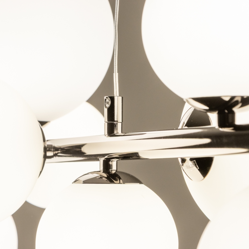 Brilagi - Lampadario LED a sospensione con filo MILLA 10xG9/3W/230V cromo lucido/bianco