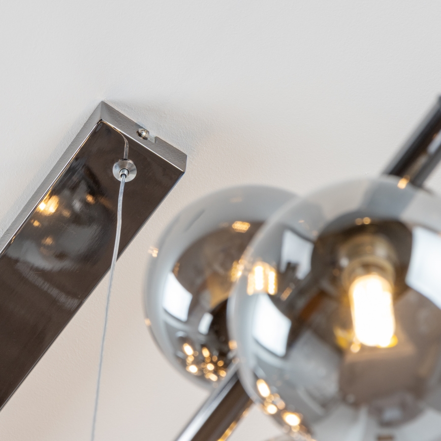 Brilagi - Lampadario LED a sospensione con filo MILLA 10xG9/3W/230V cromo lucido/fumé