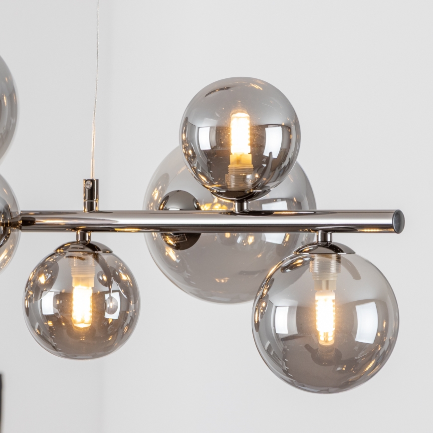 Brilagi - Lampadario LED a sospensione con filo MILLA 10xG9/3W/230V cromo lucido/fumé