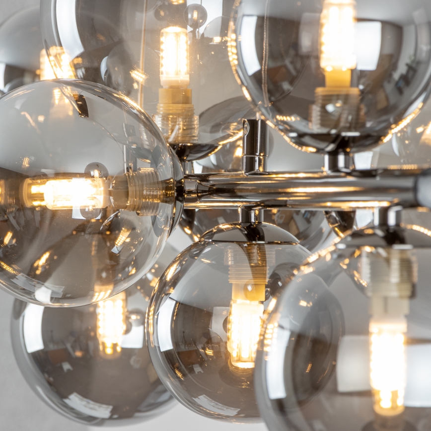 Brilagi - Lampadario LED a sospensione con filo MILLA 10xG9/3W/230V cromo lucido/fumé