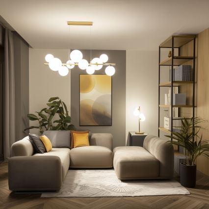 Brilagi - Lampadario LED a sospensione con filo MILLA 10xG9/3W/230V oro/bianco