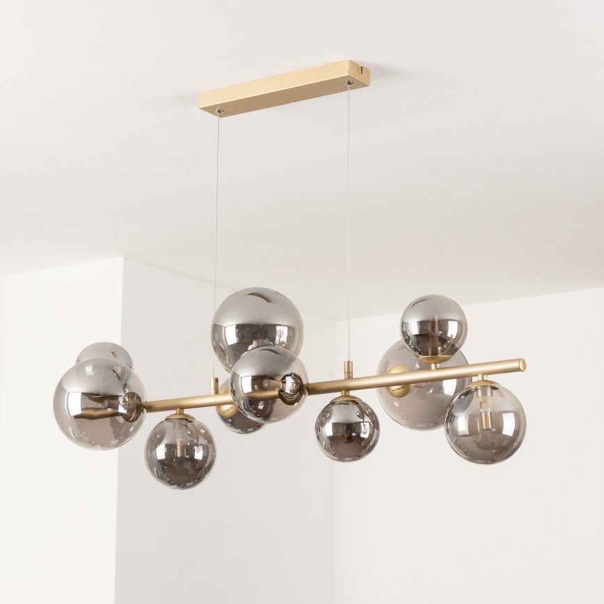 Brilagi - Lampadario LED a sospensione con filo MILLA 10xG9/3W/230V oro/fumé