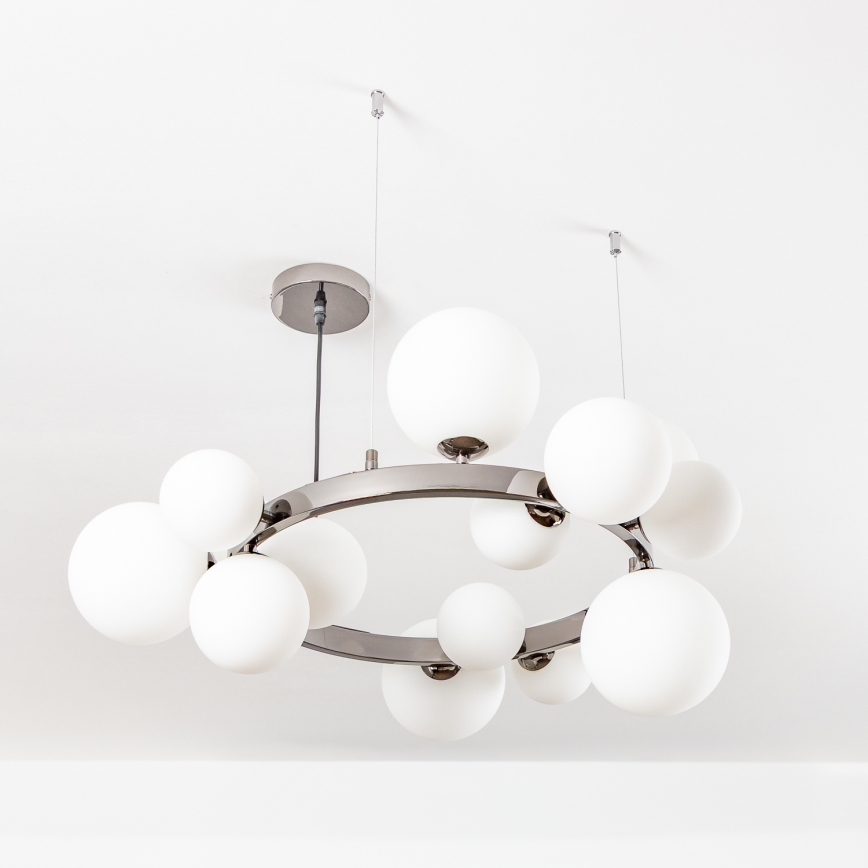 Brilagi - Lampadario LED a sospensione con filo MILLA 15xG9/3W/230V cromo lucido/bianco