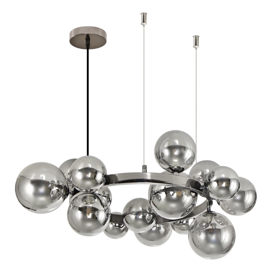 Brilagi - Lampadario LED a sospensione con filo MILLA 15xG9/3W/230V cromo lucido/fumé