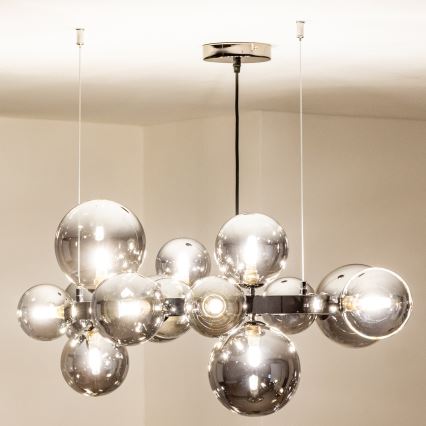 Brilagi - Lampadario LED a sospensione con filo MILLA 15xG9/3W/230V cromo lucido/fumé