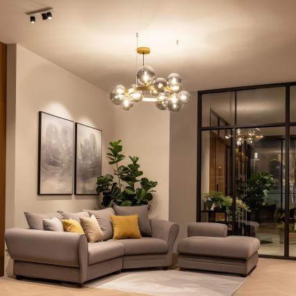 Brilagi - Lampadario LED a sospensione con filo MILLA 15xG9/3W/230V oro/fumé