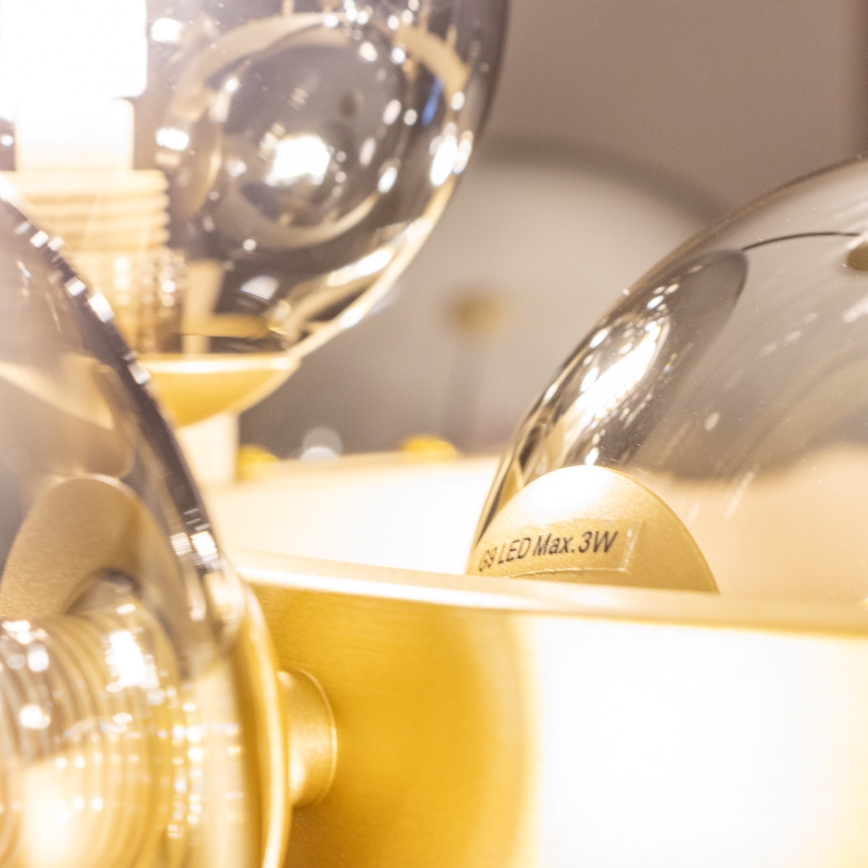 Brilagi - Lampadario LED a sospensione con filo MILLA 15xG9/3W/230V oro/fumé