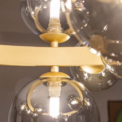 Brilagi - Lampadario LED a sospensione con filo MILLA 15xG9/3W/230V oro/fumé