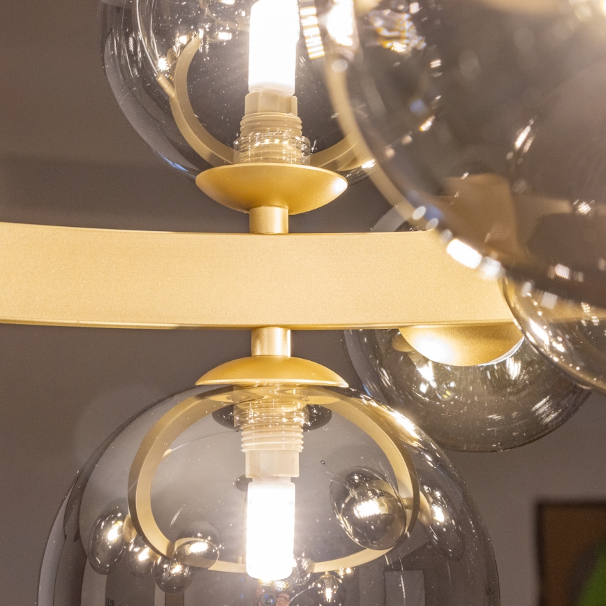 Brilagi - Lampadario LED a sospensione con filo MILLA 15xG9/3W/230V oro/fumé