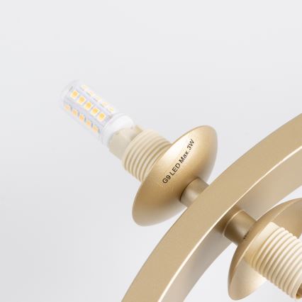 Brilagi - Lampadario LED a sospensione con filo MILLA 15xG9/3W/230V oro/fumé
