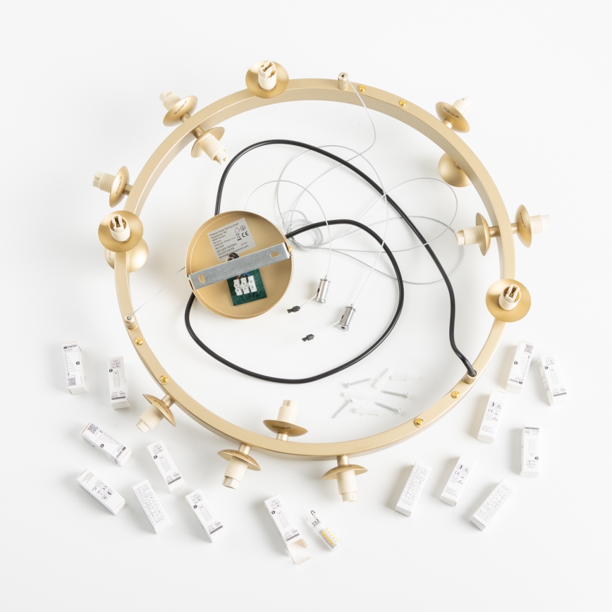 Brilagi - Lampadario LED a sospensione con filo MILLA 15xG9/3W/230V oro