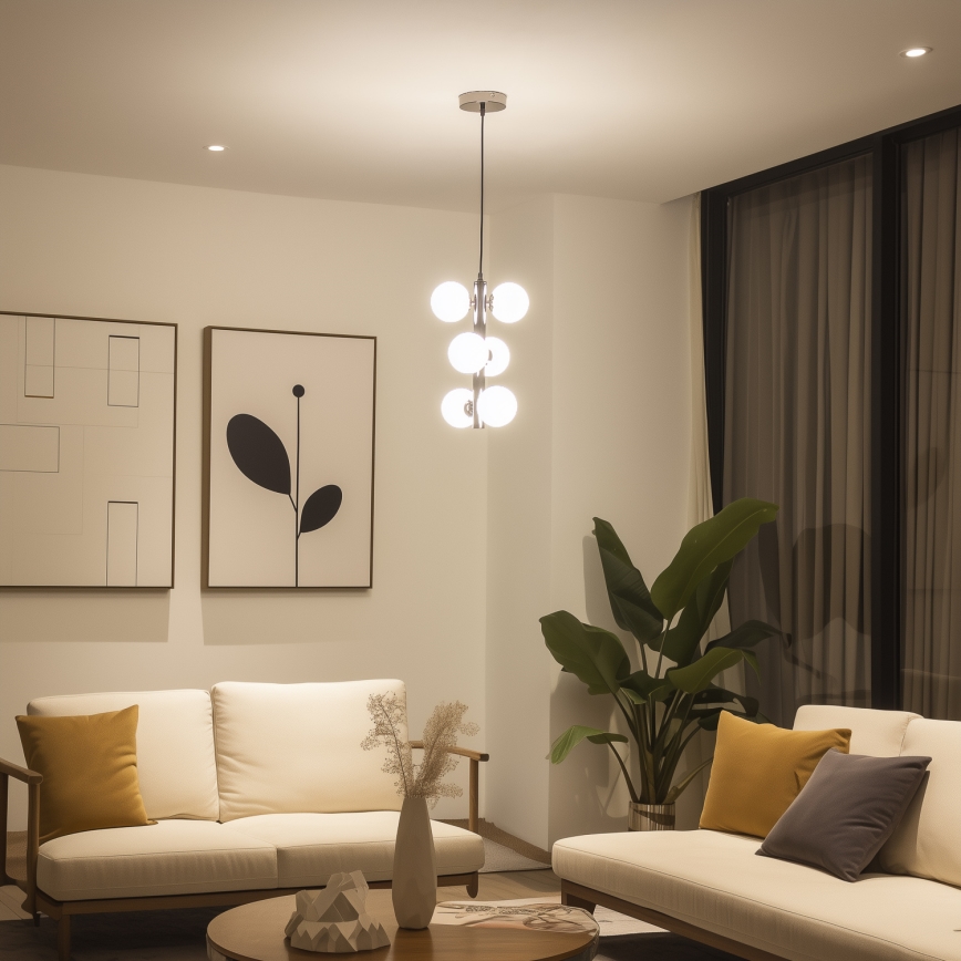 Brilagi - Lampadario LED a sospensione con filo MILLA 6xG9/3W/230V cromo lucido/bianco