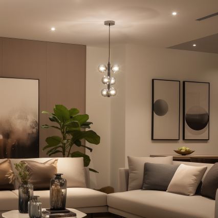 Brilagi - Lampadario LED a sospensione con filo MILLA 6xG9/3W/230V cromo lucido/fumé