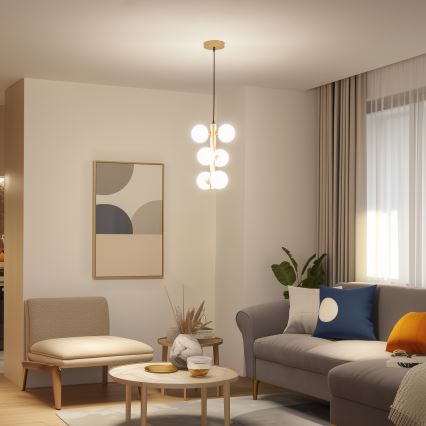 Brilagi - Lampadario LED a sospensione con filo MILLA 6xG9/3W/230V oro/bianco