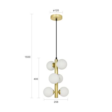 Brilagi - Lampadario LED a sospensione con filo MILLA 6xG9/3W/230V oro/bianco