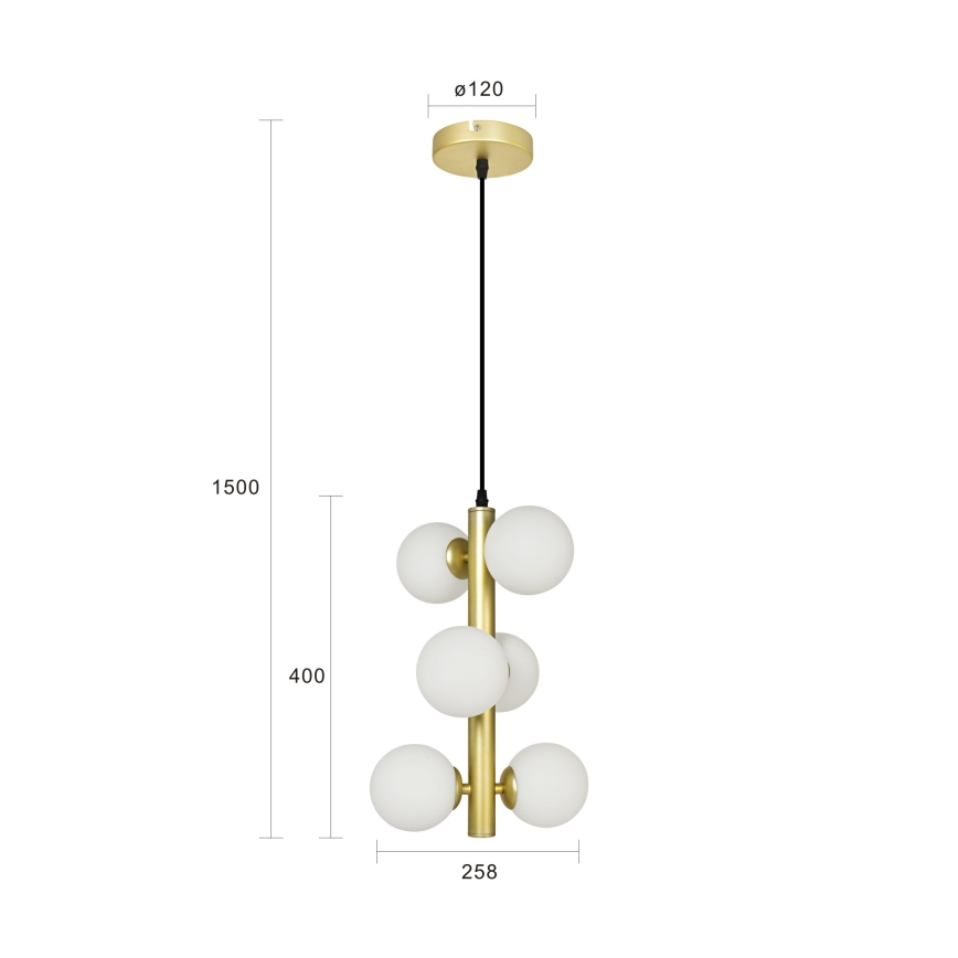 Brilagi - Lampadario LED a sospensione con filo MILLA 6xG9/3W/230V oro/bianco