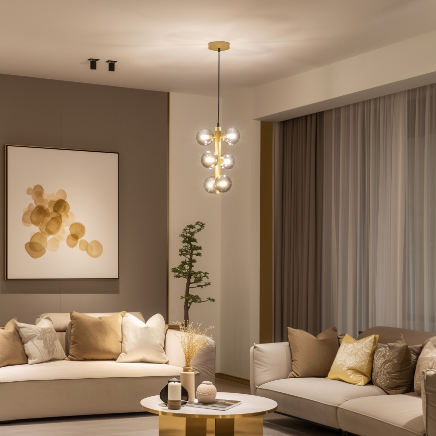 Brilagi - Lampadario LED a sospensione con filo MILLA 6xG9/3W/230V oro/fumé