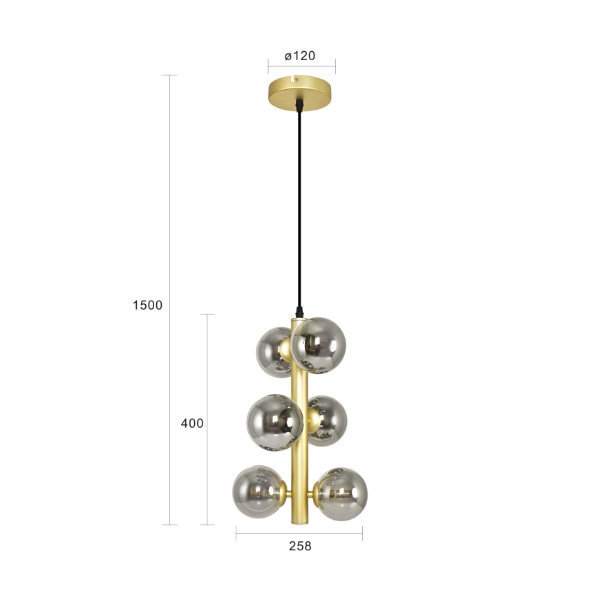 Brilagi - Lampadario LED a sospensione con filo MILLA 6xG9/3W/230V oro/fumé