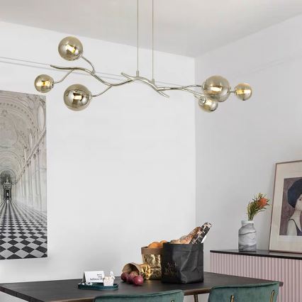 Brilagi - Lampadario LED a sospensione con filo MISTEL 6xG9/3W/230V cromo lucido/fumé