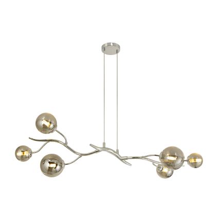 Brilagi - Lampadario LED a sospensione con filo MISTEL 6xG9/3W/230V cromo lucido/fumé