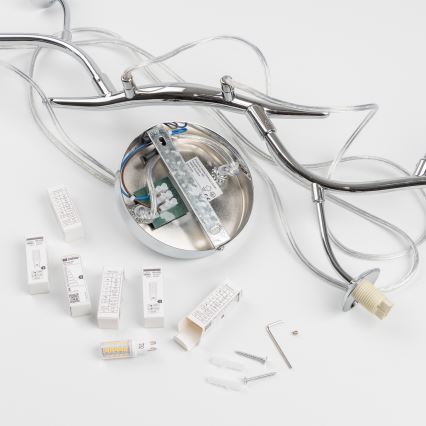 Brilagi - Lampadario LED a sospensione con filo MISTEL 6xG9/3W/230V cromo lucido/fumé