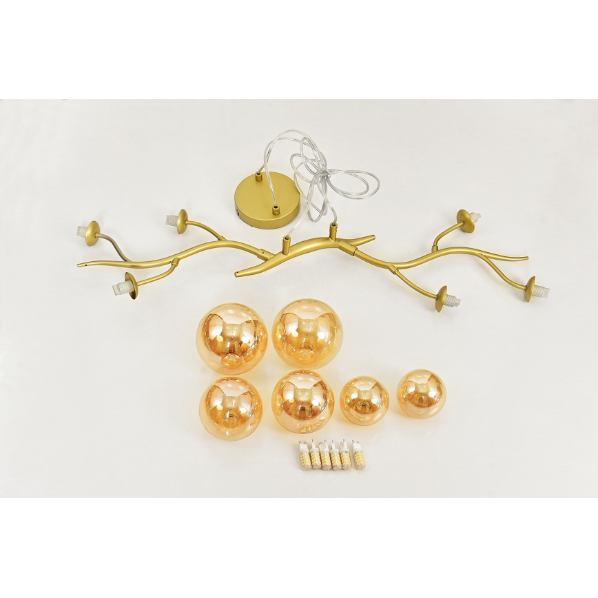 Brilagi - Lampadario LED a sospensione con filo MISTEL 6xG9/3W/230V oro