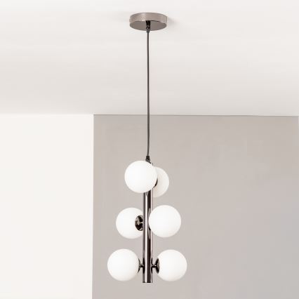 Brilagi - Lampadario LED a sospensione MILLA 6xG9/3W/230V cromo nero/bianco