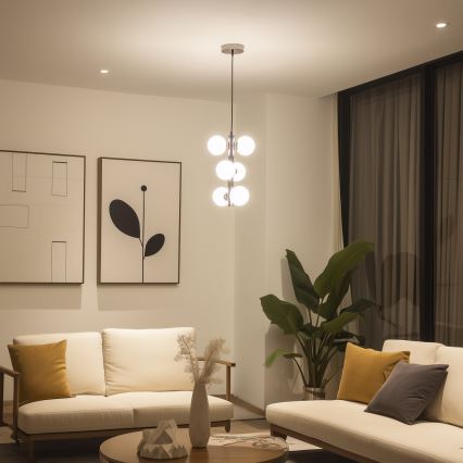 Brilagi - Lampadario LED a sospensione MILLA 6xG9/3W/230V cromo nero/bianco