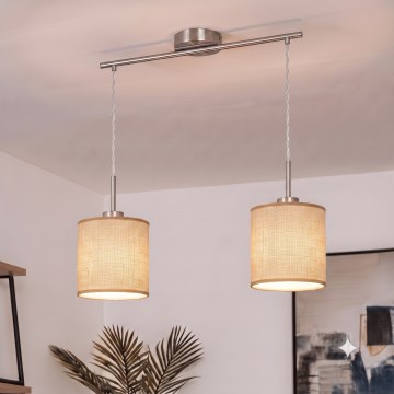 Brilagi - Lampadario LED a sospensione NUBILA 2xE27/60W/230V marrone chiaro