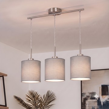 Brilagi - Lampadario LED a sospensione NUBILA 3xE27/60W/230V grigio chiaro