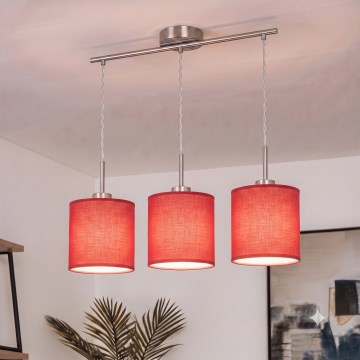 Brilagi - Lampadario LED a sospensione NUBILA 3xE27/60W/230V rosso