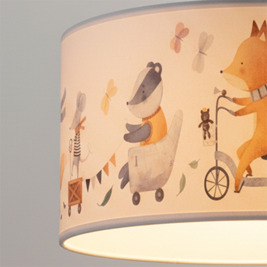 Brilagi - Lampadario LED a sospensione per bambini BOBO 1xE27/10W/230V Ø 35 cm bianco/animaletti