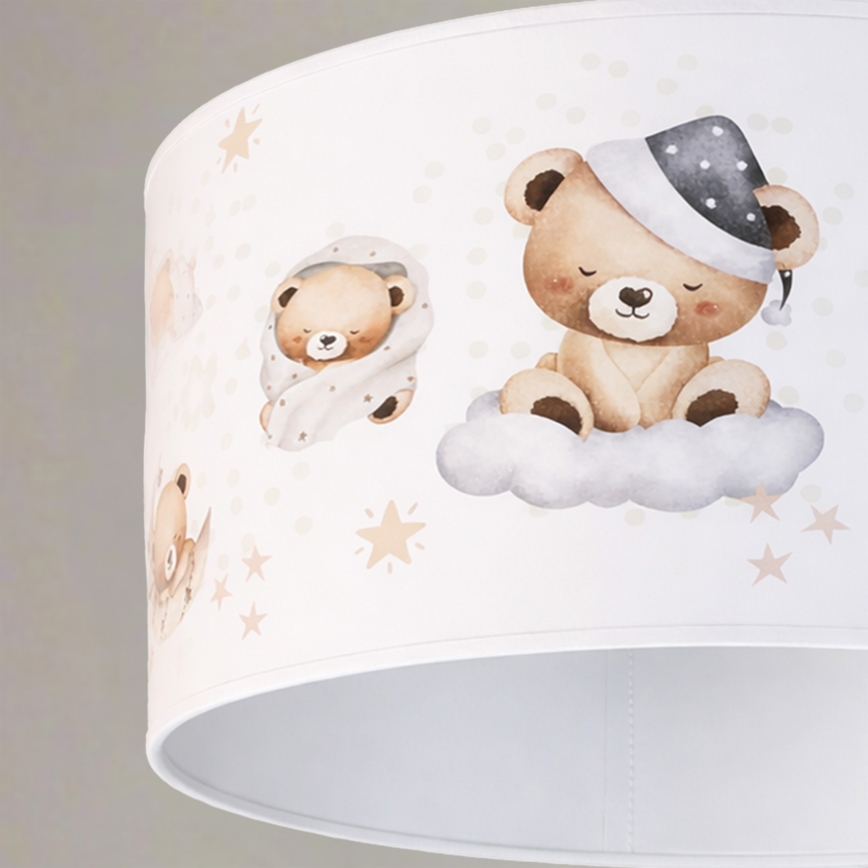 Brilagi - Lampadario LED a sospensione per bambini BOBO 1xE27/60W/230V Ø 35 cm bianco/con orsetti