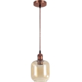Brilagi - Lampadario LED a sospensione RETRO GLASS 1xE27/60W/230V Ø 14 cm rame/marrone fumé