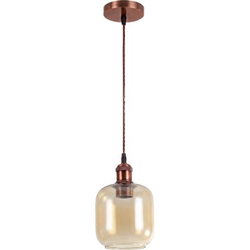 Brilagi - Lampadario LED a sospensione RETRO GLASS 1xE27/60W/230V Ø 14 cm rame/marrone fumé