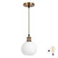 BRILAGI - Lampadario LED a sospensione RETRO GLASS 1xE27/60W/230V Ø 15 cm oro/bianco
