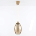 Brilagi - Lampadario LED a sospensione RETRO GLASS 1xE27/60W/230V Ø 17 cm beige/beige fumé