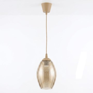 Brilagi - Lampadario LED a sospensione RETRO GLASS 1xE27/60W/230V Ø 17 cm beige/beige fumé