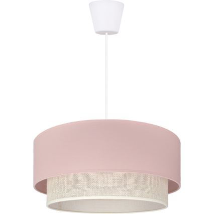 Brilagi - Lampadario LED a sospensione su cavo BOHO BOBO 1xE27/60W/230V Ø 40 cm rosa/panna