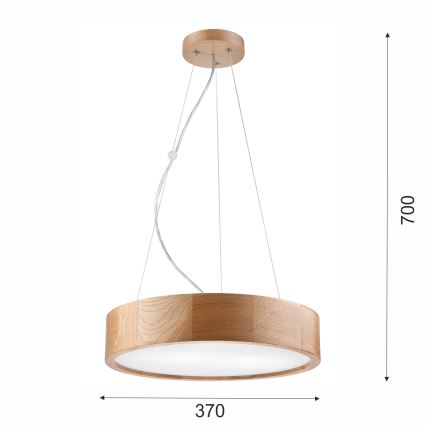 Brilagi - Lampadario LED a sospensione su cavo CARVALHO 2xE27/30W/230V rovere Ø 37 cm