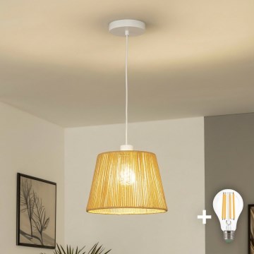Brilagi - Lampadario LED a sospensione su cavo CERIA BOHO 1xE27/40W/230V Ø 28 cm marrone