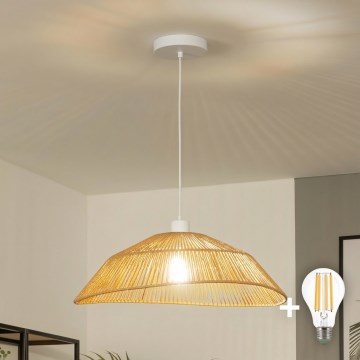 Brilagi - Lampadario LED a sospensione su cavo CERIA BOHO 1xE27/40W/230V Ø 50 cm marrone