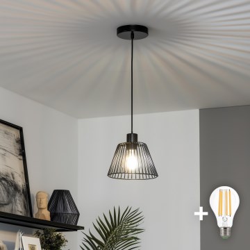 Brilagi - Lampadario LED a sospensione su cavo CERIA WIRE 1xE27/40W/230V Ø 21 cm nero