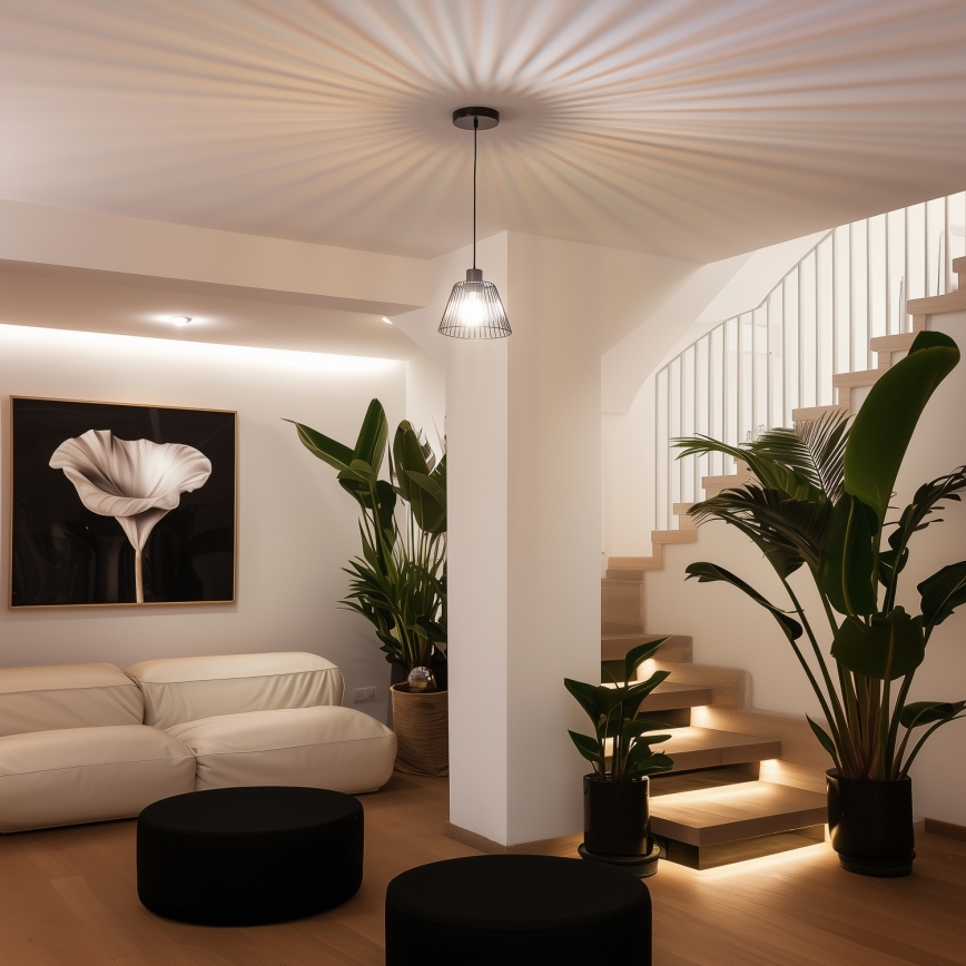 Brilagi - Lampadario LED a sospensione su cavo CERIA WIRE 1xE27/40W/230V Ø 21 cm nero