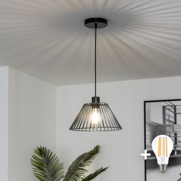 Brilagi - Lampadario LED a sospensione su cavo CERIA WIRE, 1xE27/40W/230V, Ø 30 cm, nero