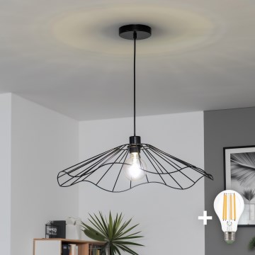 Brilagi - Lampadario LED a sospensione su cavo CERIA WIRE 1xE27/40W/230V Ø 60 cm nero
