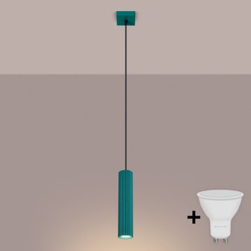 Brilagi - Lampadario LED a sospensione su cavo CRESTO 1xGU10/10W/230V turchese
